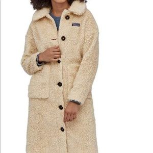 Patagonia teddy long jacket coat ivory XS